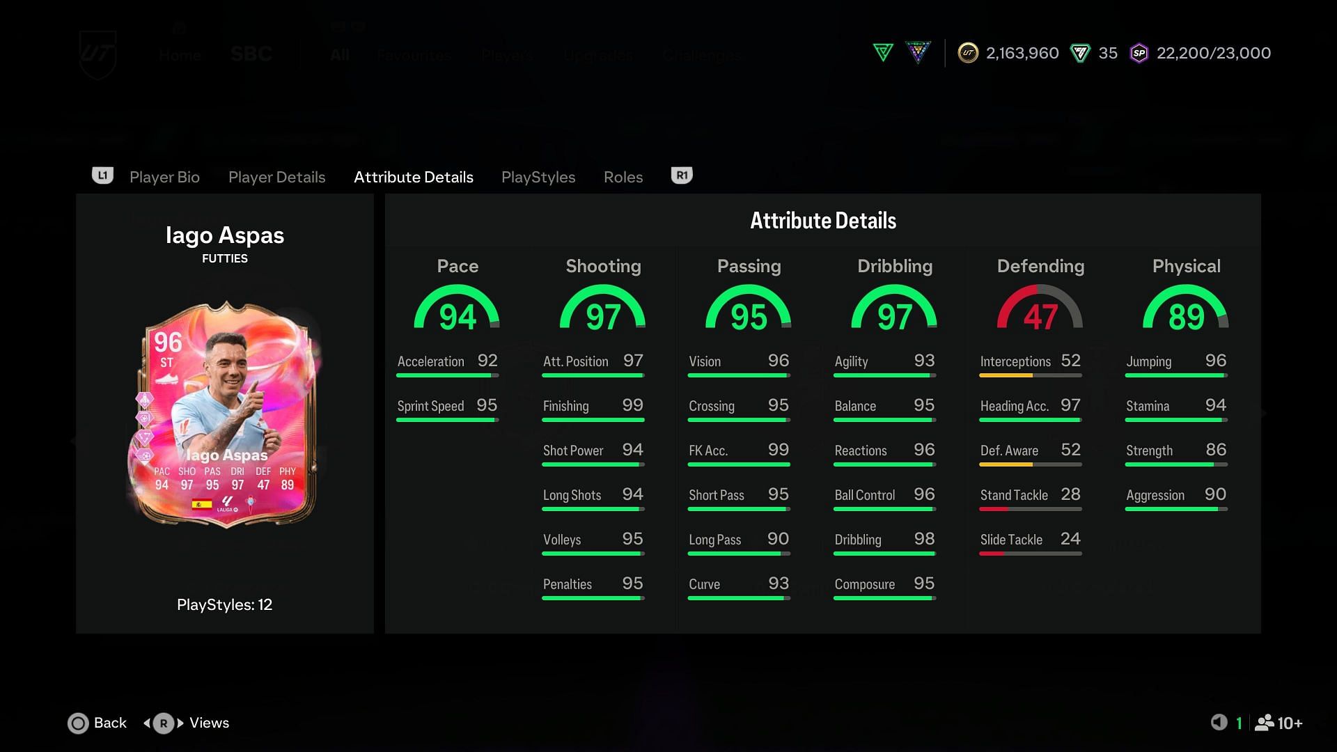 The stats (Image via EA Sports)